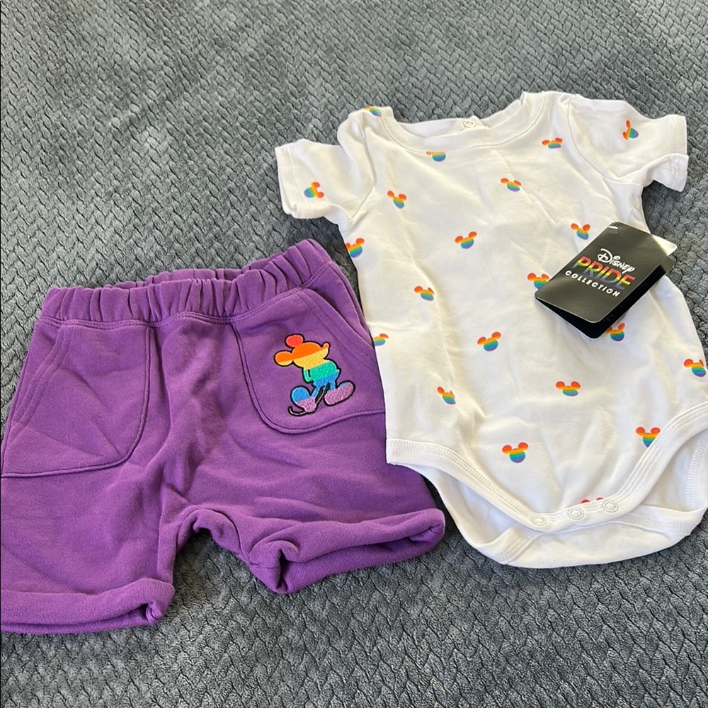 Disney Kids Purple and White Outfit Set